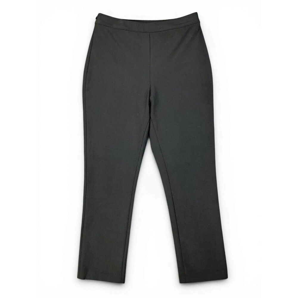 Jenny Kayne Ponte Ankle Pants Women Size 6 Black Stovepipe Slim Fit Quiet Luxury